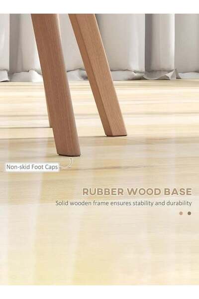 Taimi 5-Piece Dining Set, Rectangular Dining Table | 120x60x75cm with 4 Brown Chairs Soft Padded Seats