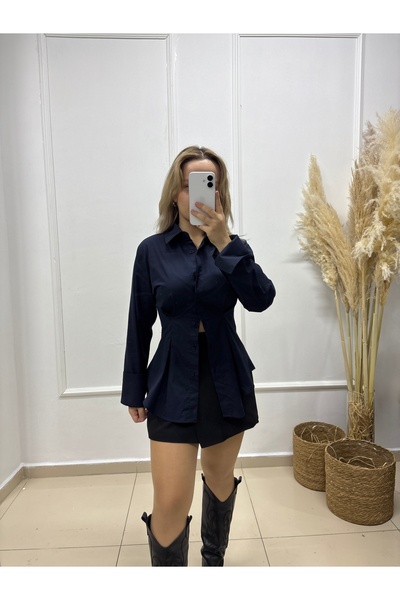 LİSAA BUTİK Women's Waist-Seated Poplin Shirt