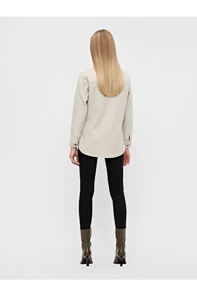 Object Oversized wool-blend shirt jacket, Ivory, 34