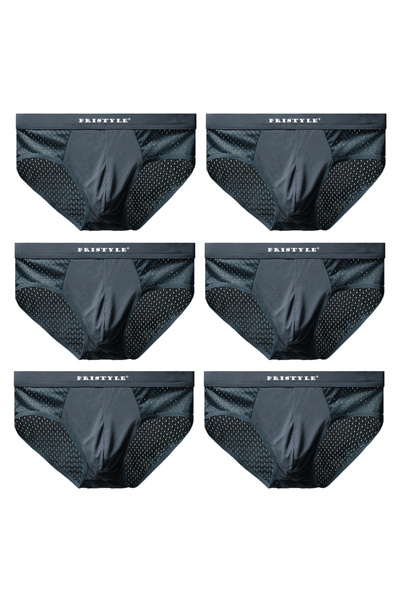 PriStyle Set of 6 Men's or Boys' Briefs, Quick Drying and Strong Ventilation, Black, PriStyle®