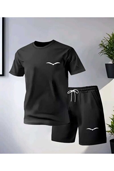 ORVIO Group Minimalist Bird Figure T-Shirt and Shorts Set