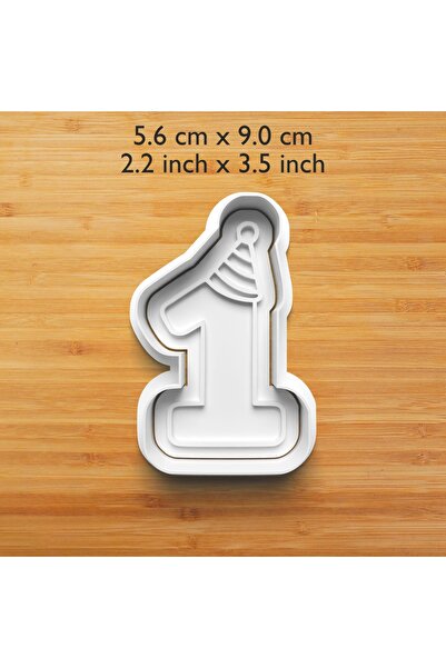 Hobist I'M 1 Year Old Birthday Patterned 4-Piece Set Cookie and Sugar Dough Mold