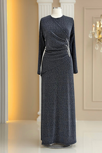 Amine Hüma Simge Abiye Elbise Antrasit