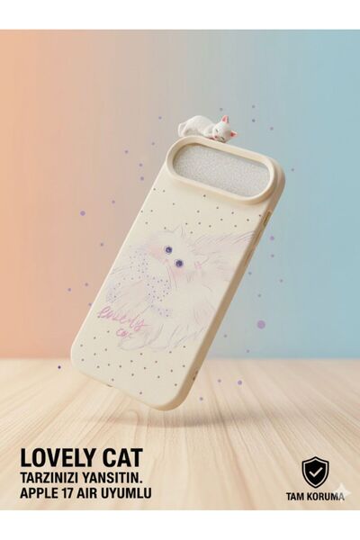 Fiesta IPHONE 17 AIR UYUMLU KEDİ DESENLİ FİGÜRLÜ KILIF