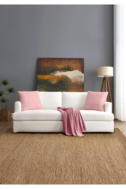 Monolisse Canvas 6-Piece Pink Liquid-Proof Stain-Resistant Throw Pillow Cover 45 X 45 cm