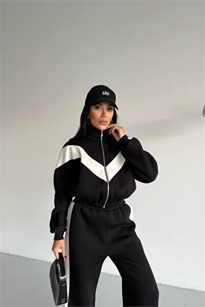 Neşeli Butik Women's Double Color Fleece Inside 3 Yarn Tracksuit Set Nbg122
