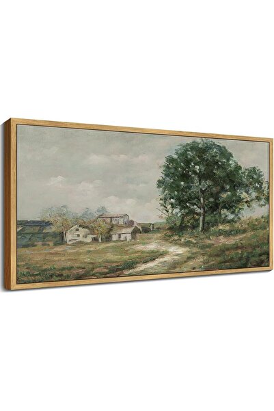 Emoda home Trove لوحة فنية جدارية لطريق ريفي - منظر ريفي عتيق (مؤطر 60×120 سم)