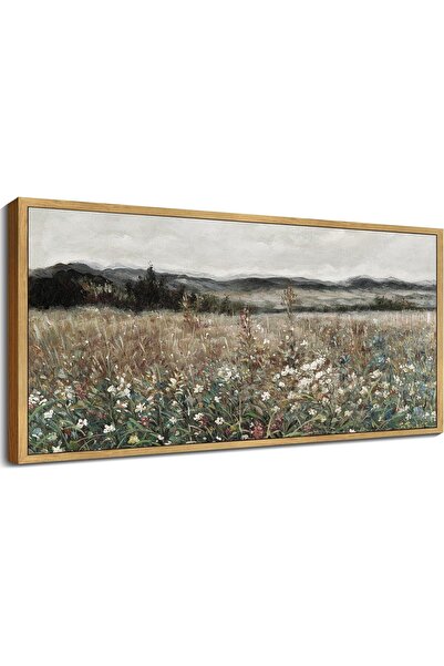 Emoda home Trove منظر طبيعي لمرج بحر من الزهور البرية - لوحة قماشية لمزرعة عت...