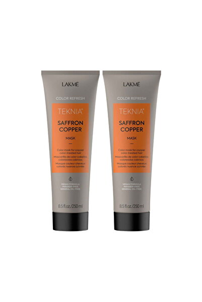 Lakme Συσκευασία Saffron Copper για βαμμένα μαλλιά με χρώμα χαλκού — 2 x 250ml Θεραπεία