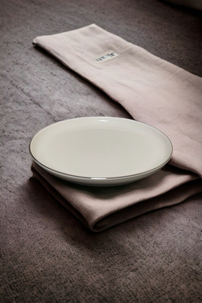 Intiale Dijon Porcelain Plate 21cm Platinum Gilding 6 Pieces