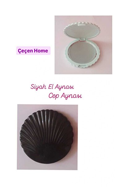 ÇEÇEN HOME 1 Adet Deniz Kabuğu Ayna Cep Aynası El Yüz Ayna Mini El Aynası Çan...