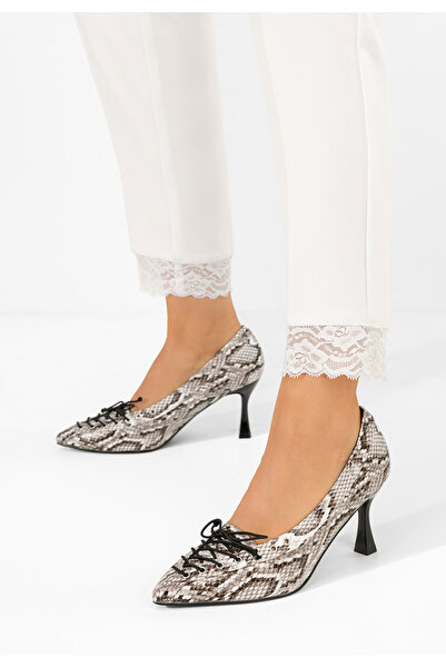 B T Shoes Jasoria snake thin heel shoes