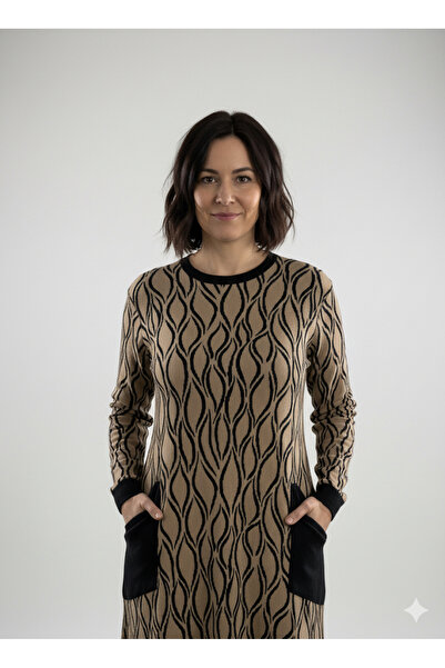 BİLGENS BUTİK Patterned Transitional Tunics with Necklace Gift