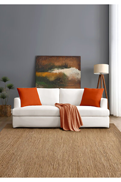 Monolisse Canvas 6-Piece Orange Liquid-Proof Stain-Resistant Throw Pillow Cover 45 X 45 cm