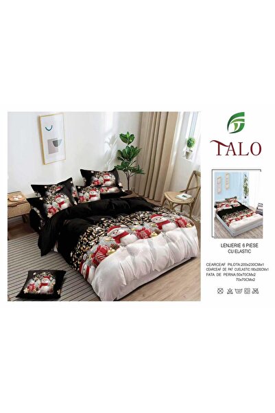 Talo Premium fine cotton bed linen – Christmas – with elastic – 6 pieces