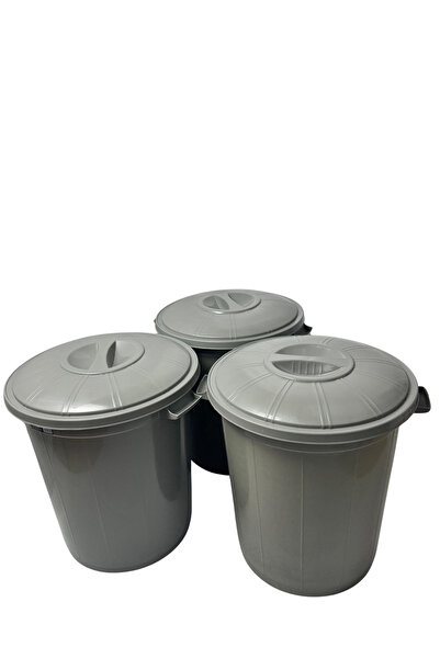 DİKBAŞ 50 LİTRE ÇÖP KOVASI KAPAKLI 3 LÜ