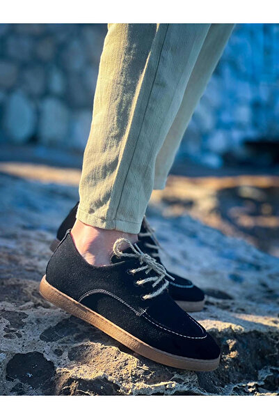 ZENGEZUR MALL Mtxdpn Kb-X5 Kuback Black Suede Lace-Up Casual Men's Shoes (154555) (Size: 43)