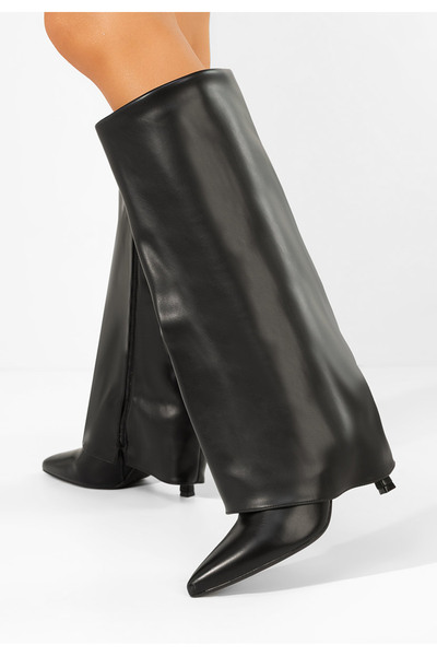 B T Shoes Black Brynora thin heel boots