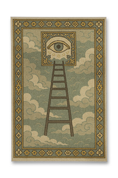 Rugs Modern Halı سجادة MOSSO ذات نمط تجريدي للعيون والسحب على خلفية منسوجة، س...