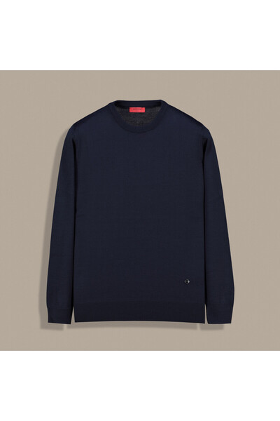 Sarar İNTERVİEW Bisiklet Yaka Lacivert Triko Kazak