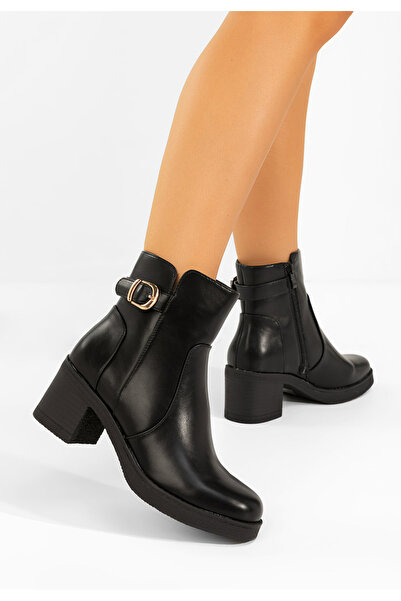 B T Shoes Black Aidelia chunky heel ankle boots