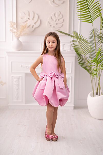 Asel Kids Φόρεμα για ειδική περίσταση με ροζ φούστα με μπαλόνι για κορίτσια