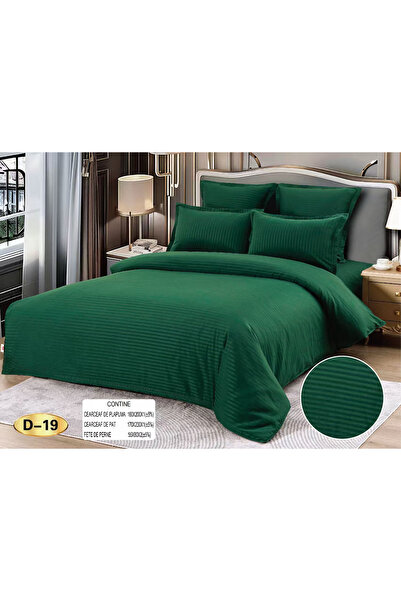 FIONNA.RO Damask Cotton Bed Linen 1 Person - Green