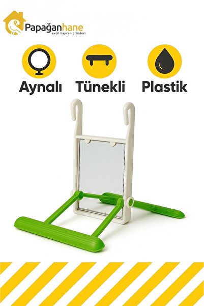 Papağanhane Yeşil Tünekli Aynalı Kuş Oyuncağı – Dayanıklı Plastik Salıncak | ...