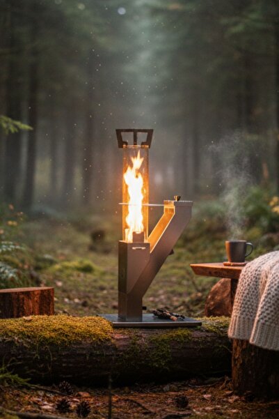 Panipal Outdoor Pelet Soba, Roket Soba, Kamp, Outdoor, Balkon, Teras, Yüksek Kalite Cam Soba-Pürmüz&Pelet HediyeliK