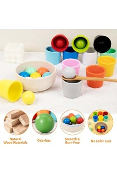 Junios Fine motor development game - balls, cups and spoon, 26 pieces