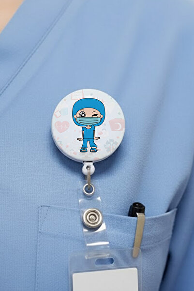 Ver-O Baskı Μπλε Μάσκα Νοσοκόμας Σχεδιασμός Yoyo Θήκη Κάρτας – Επεκτάσιμη Θήκ...