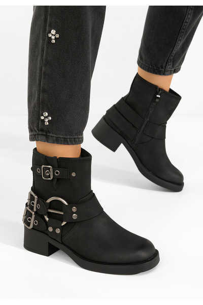 B T Shoes Γυναικεία μποτάκια Agathia Μαύρα