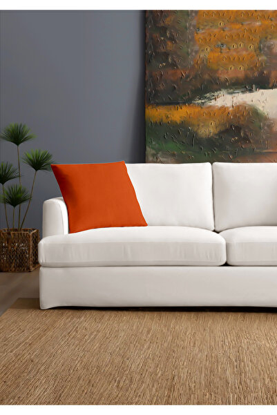 Monolisse Canvas 6-Piece Orange Liquid-Proof Stain-Resistant Throw Pillow Cover 45 X 45 cm