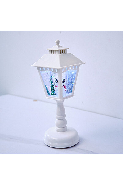 velve English musical Christmas decoration lantern, with LED, 21 cm, White SnowMan