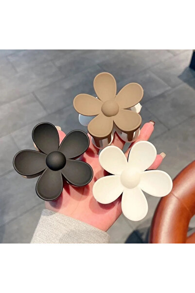 EKİDORA 3-Piece Flower Hair Clip Set 3 Colors Women's Hair Clips, Stylish and Durable Hair Accessory