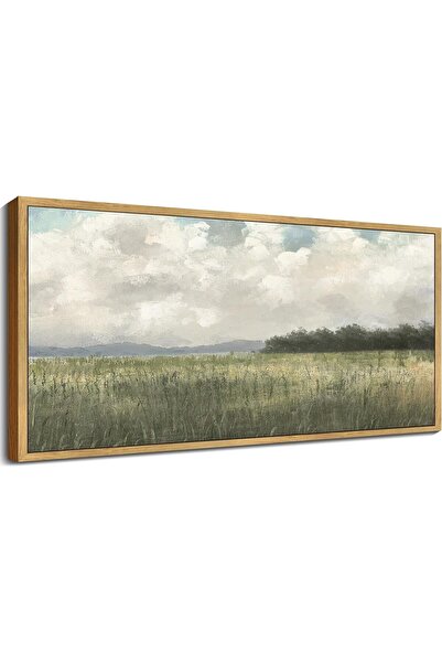 ALAYRA International Abstract Meadow Field Landscape – Classic Vintage Canvas...