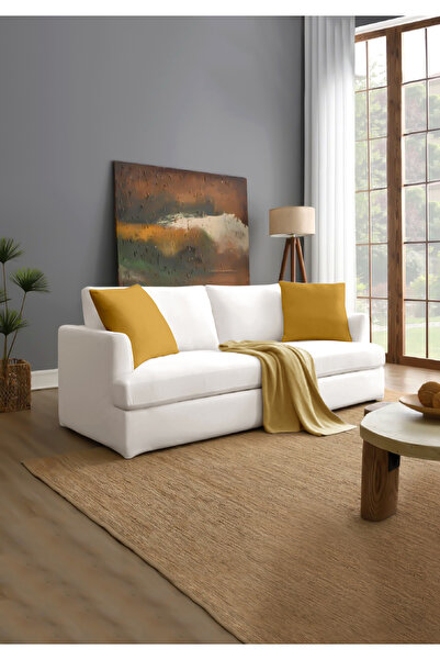 Monolisse Canvas 6-Pack Mustard Liquid-Proof Stain-Resistant Throw Pillow Cover 45 X 45 cm