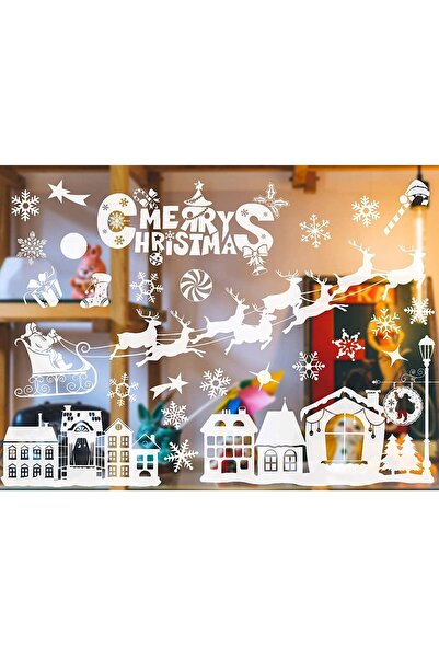 POLO SHOP Set of Christmas window stickers, sleigh with reindeer