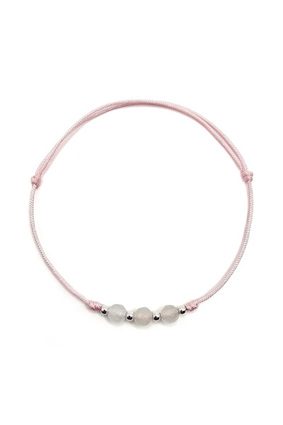 Lexy's Boutique Adjustable Silver and Rose Quartz Bracelet