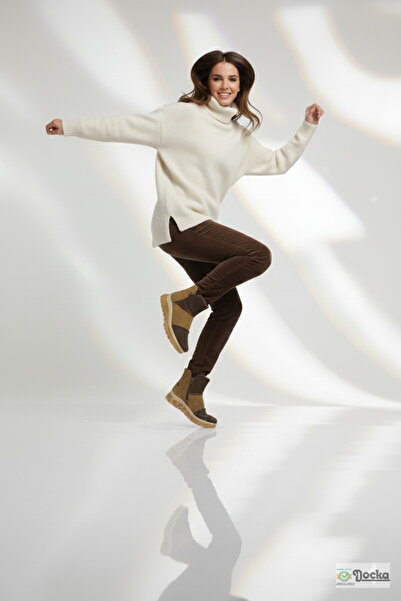 Mammamia Women's Genuine Leather Orthopedic Zippered Flat Thick Sole Sports Casual Boots M26/Kb4090