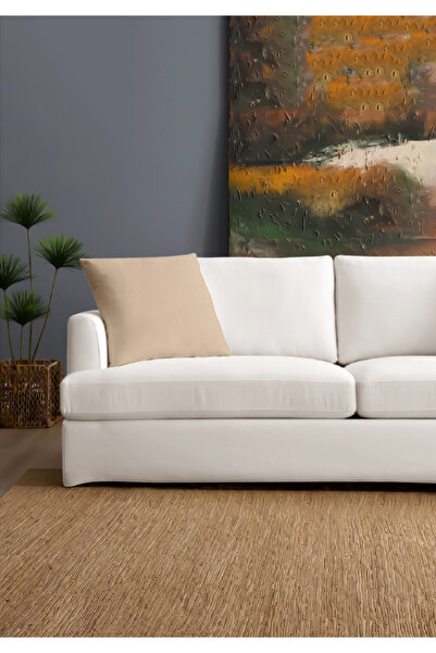 Monolisse Canvas 6-Piece Beige Liquid-Proof Stain-Resistant Throw Pillow Cover 45 X 45 cm