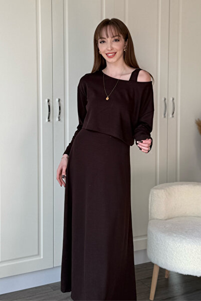 Dilay Gökoğlu Butik Modal Fabric Boat Neck Two-Piece Dress Set