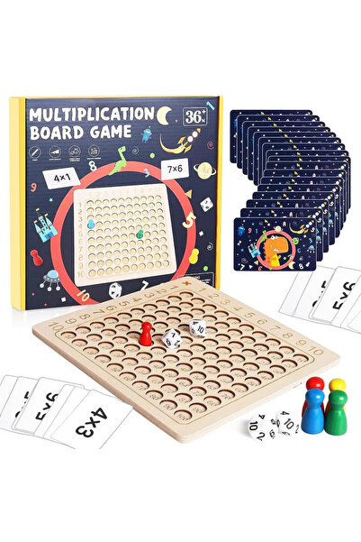 Junios Joc educativ din lemn tabla inmultirii cu cartonase
