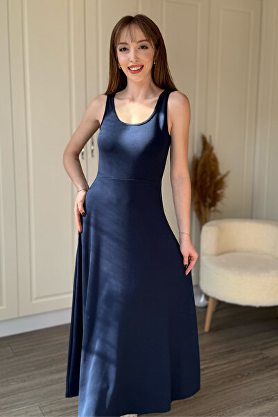 Dilay Gökoğlu Butik Modal Fabric Boat Neck Two-Piece Dress Set