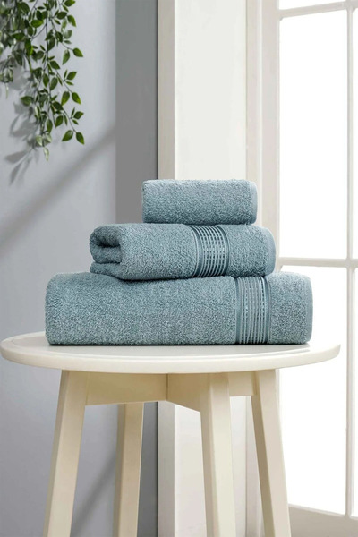 HRN Textile 3-Piece Cotton Ezgi Towel Set