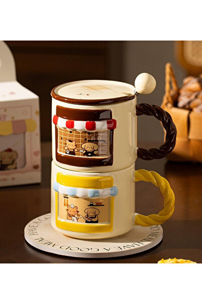 hediyeofisi Happy Everyday Cute Bear Design Ceramic Mug