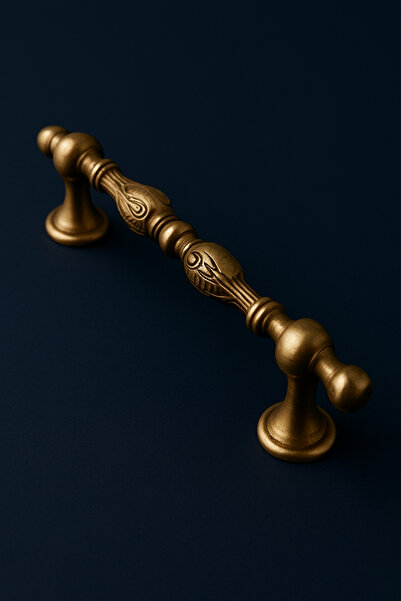 Dizaynhouse 128 mm Aurelia Oymalı %100 Pirinç El Yapımı Lüks Dolap Kulpu – Kl...