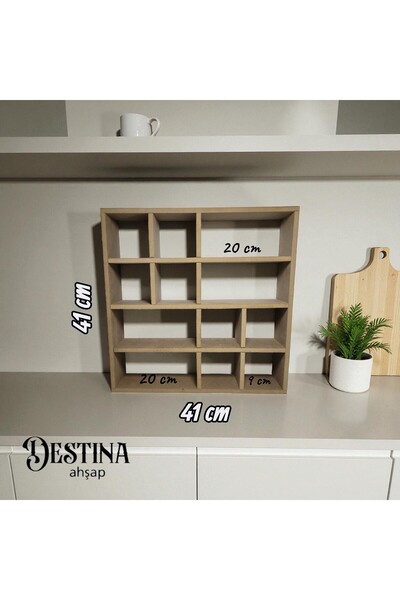 Destina Ahşap Mutfak Rafı- Tezgah Rafı- Duvar Rafı- Çok Amaçlı Raf