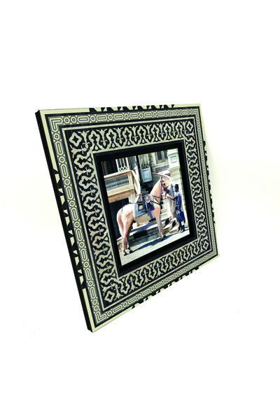 Sadrazam Calul și călătoria lui Sultan AbdulHamid cu imprimeu Pictură anatoliană din lemn MDF 20cm x 20cm |   1G-AH2at