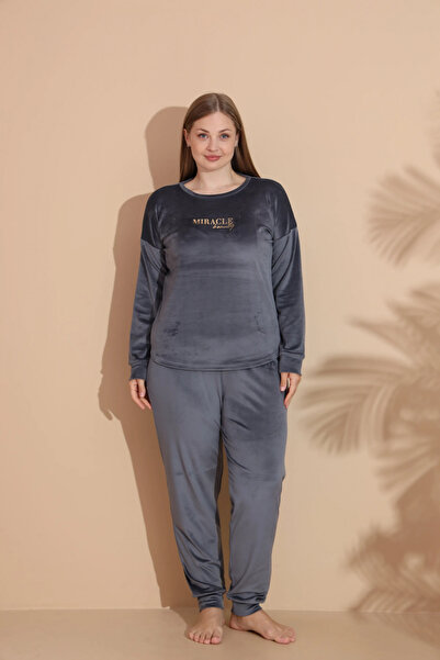 Estiva 25393 Long Sleeve Oversized Velvet Pajama Set